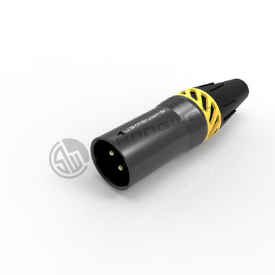 Black Small Power XLR Connector Waterproof IP65 Connector 3 Pin Male Plug