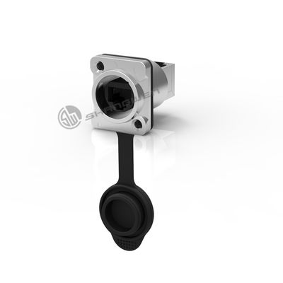Electrical Waterproof Rj45 Female Connector Outdoor Industrial Chassis Connector