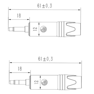 TRS Metal 3.5 mm Jack Plug Through Hole Audio Jack Connector 1 Contact Jack Connector Cable Plug Audio 3.5mm 1/4 Mono