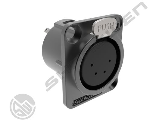 Black XLR Audio Video Female Connectors 4-Pin 4-Pole Plug Socket Zinc Alloy Housing Indoor IP40 Protection