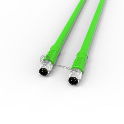 Factory Sales Industrial Circular Cable Green Electrical Wire M8 Ip67 Waterproof 4 Pin Connector