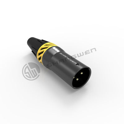 Черный маленький мощный XLR соединитель водонепроницаемый IP65 соединитель 3 штифта мужской розетки