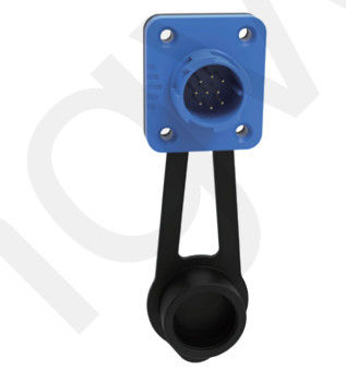 M19 Connector 9pin Blue 5A Solder Overmolded Aluminum Alloy Shell Nylon IP67