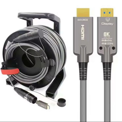 Бронированные оптические волокна HDMI2.1 HD кабельный барабан 8K 120Hz TPU покрытый кабель для аудио видео телевизора защитить кабель катушки