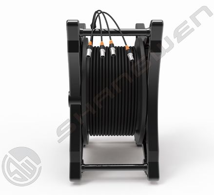 Многоканальный кабель 4 канала 4x16A Сигнальные розетки Промышленный электрический CAT6 SF/UTP Сетевой кабель Свёртываемый кабельный барабан