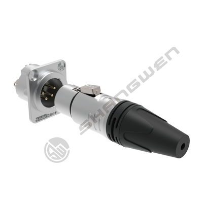 Аудио IP40 Разъем XLR для монтажа для серебряного 4-полюсного беспроводного DMX-кабеля в промышленной электронике