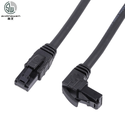 UTP Cat5e 90° Angle RJ45 Connector Stranded Network Cable Terminal 8P8C Кристальный головный разъем
