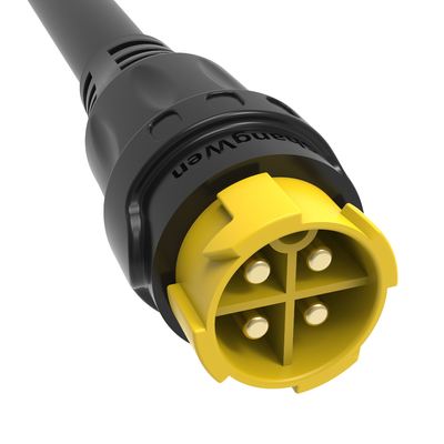 M19 Series Push-pull Self-locking Connection Yellow Industrial 4 Pin Female Male Plug Power  Connector