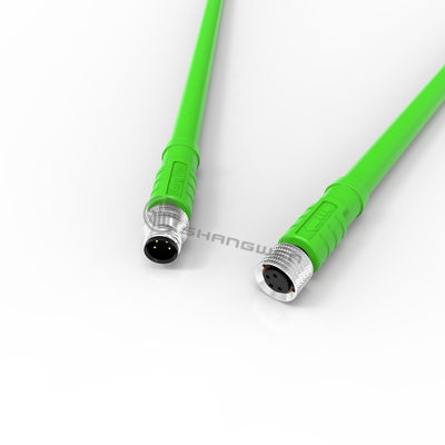 Factory Sales Industrial Circular Cable Green Electrical Wire M8 Ip67 Waterproof 4 Pin Connector